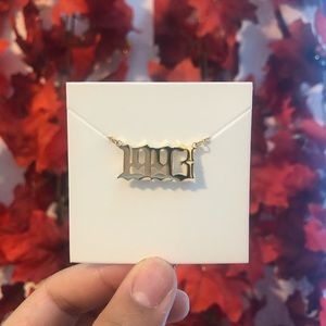 1993 Birth Year Old English Font Necklace
